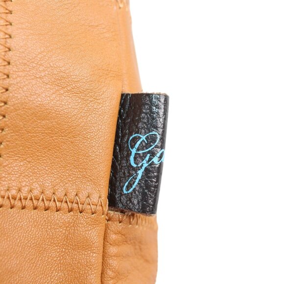 GABS Brown Leather Patchwork Made In Italy Large Zipper Tote Handbag Purse Bag - Picture 10 of 12